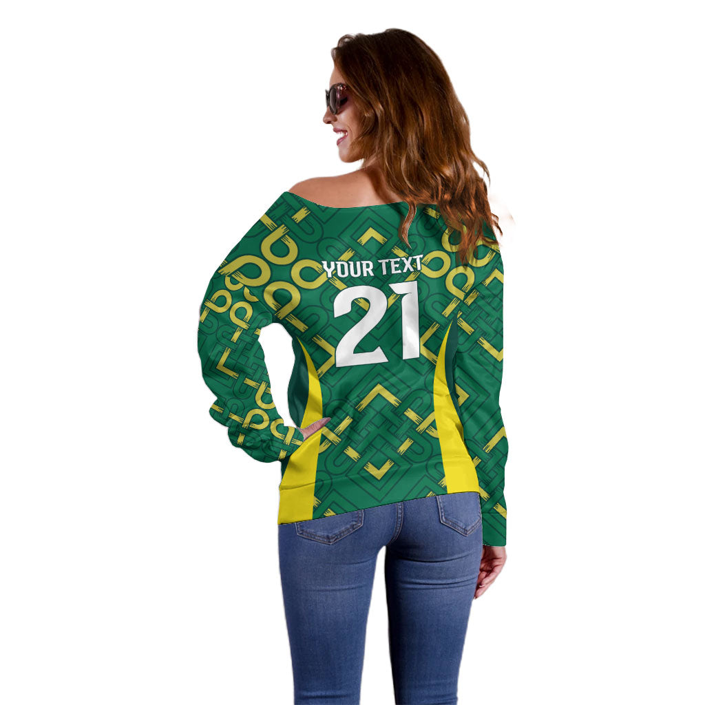 Ireland Rugby National Heritage Custom Off Shoulder Sweater Traditional Celtic Inspired Edition