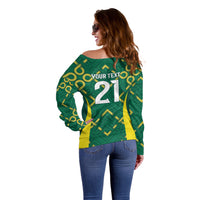 Ireland Rugby National Heritage Custom Off Shoulder Sweater Traditional Celtic Inspired Edition