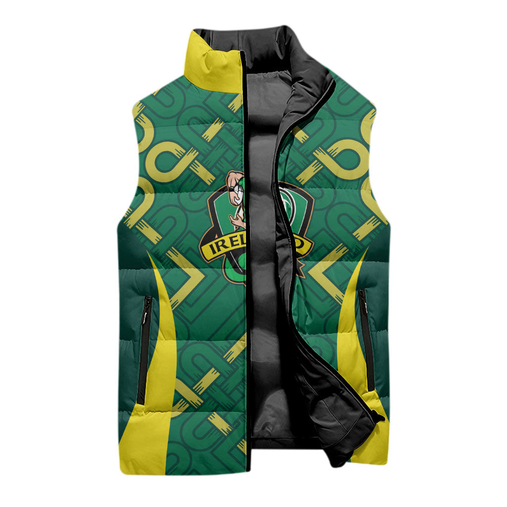 Ireland Rugby National Heritage Custom Sleeveless Puffer Jacket Traditional Celtic Inspired Edition
