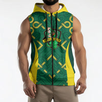 Ireland Rugby National Heritage Custom Sleeveless Zip Hoodie Traditional Celtic Inspired Edition