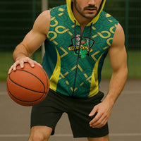 Ireland Rugby National Heritage Custom Sleeveless Zip Hoodie Traditional Celtic Inspired Edition
