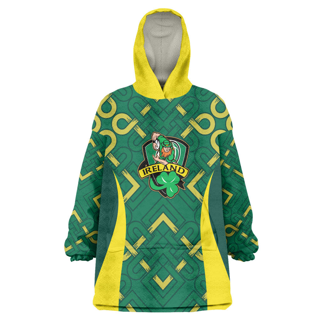 Ireland Rugby National Heritage Custom Wearable Blanket Hoodie Traditional Celtic Inspired Edition