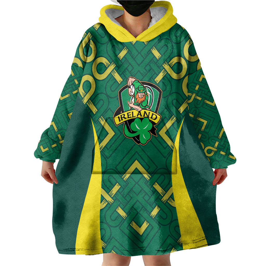 Ireland Rugby National Heritage Custom Wearable Blanket Hoodie Traditional Celtic Inspired Edition