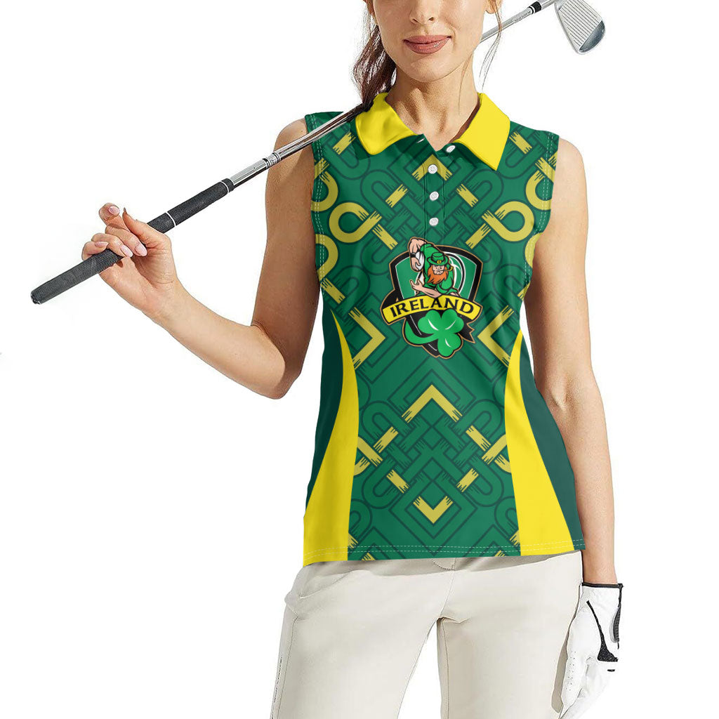 Ireland Rugby National Heritage Custom Women Sleeveless Polo Shirt Traditional Celtic Inspired Edition