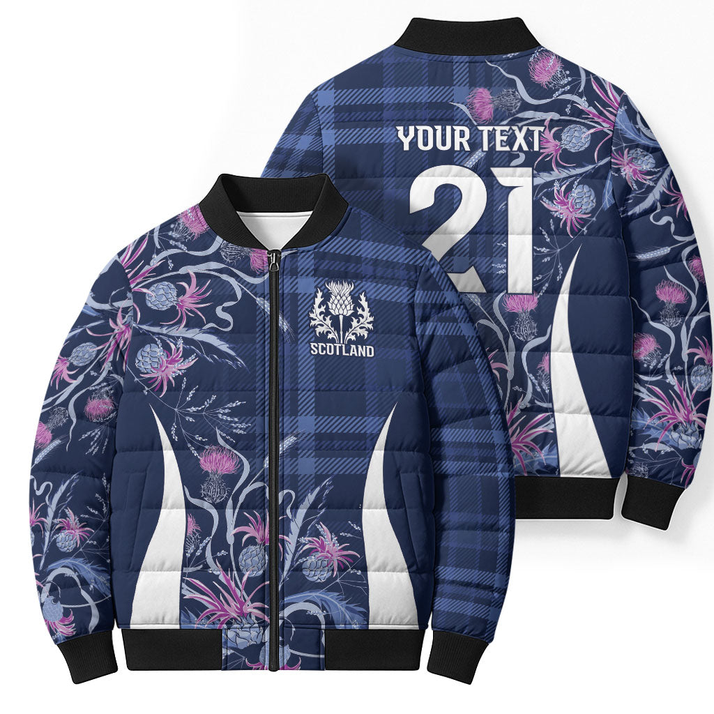 Scotland Rugby National Heritage Custom Bomber Puffer Jacket Traditional Tartan Inspired Edition