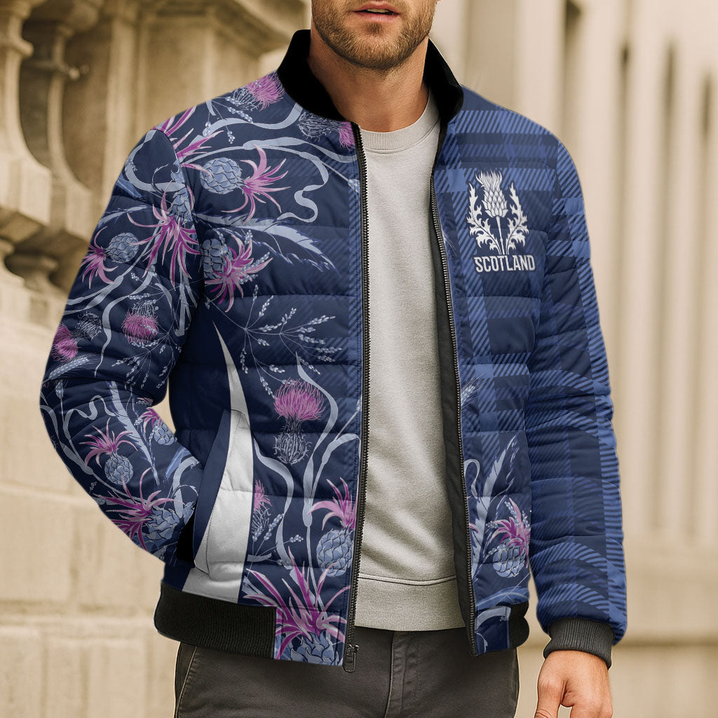 Scotland Rugby National Heritage Custom Bomber Puffer Jacket Traditional Tartan Inspired Edition