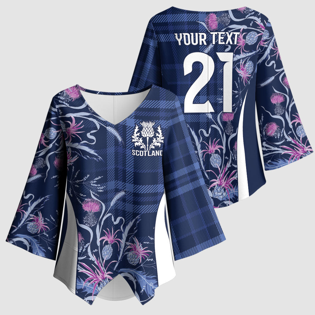 Scotland Rugby National Heritage Custom Kimono Sleeve Blouse Traditional Tartan Inspired Edition