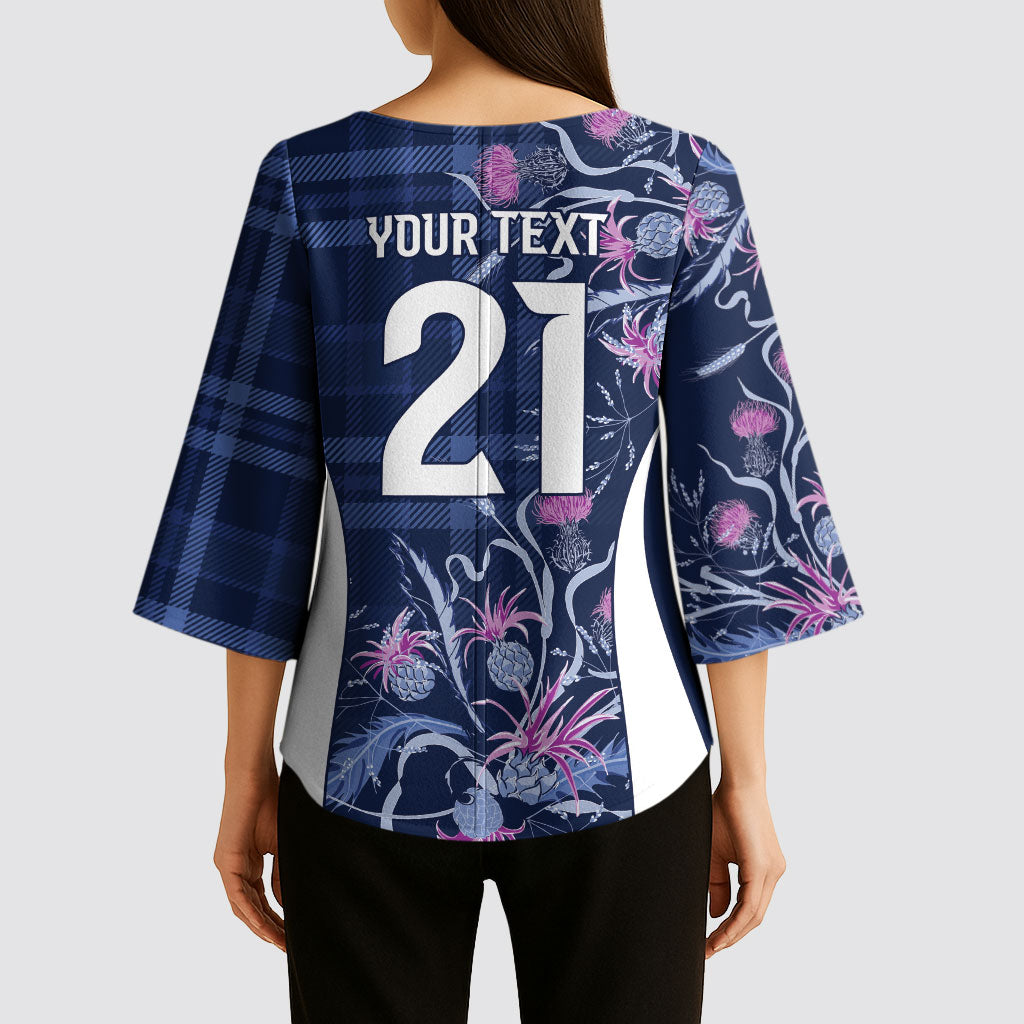 Scotland Rugby National Heritage Custom Kimono Sleeve Blouse Traditional Tartan Inspired Edition