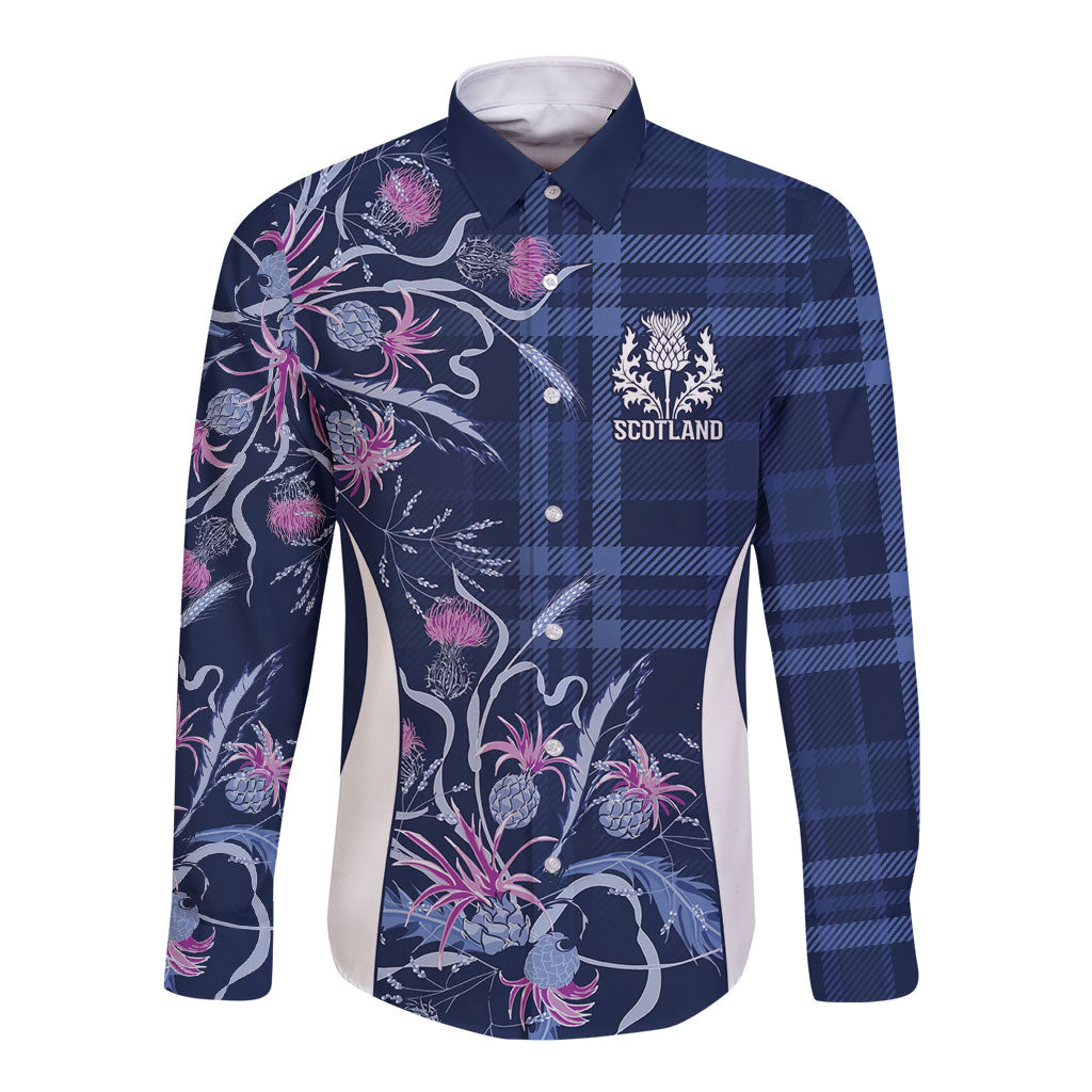 Scotland Rugby National Heritage Custom Long Sleeve Button Shirt Traditional Tartan Inspired Edition