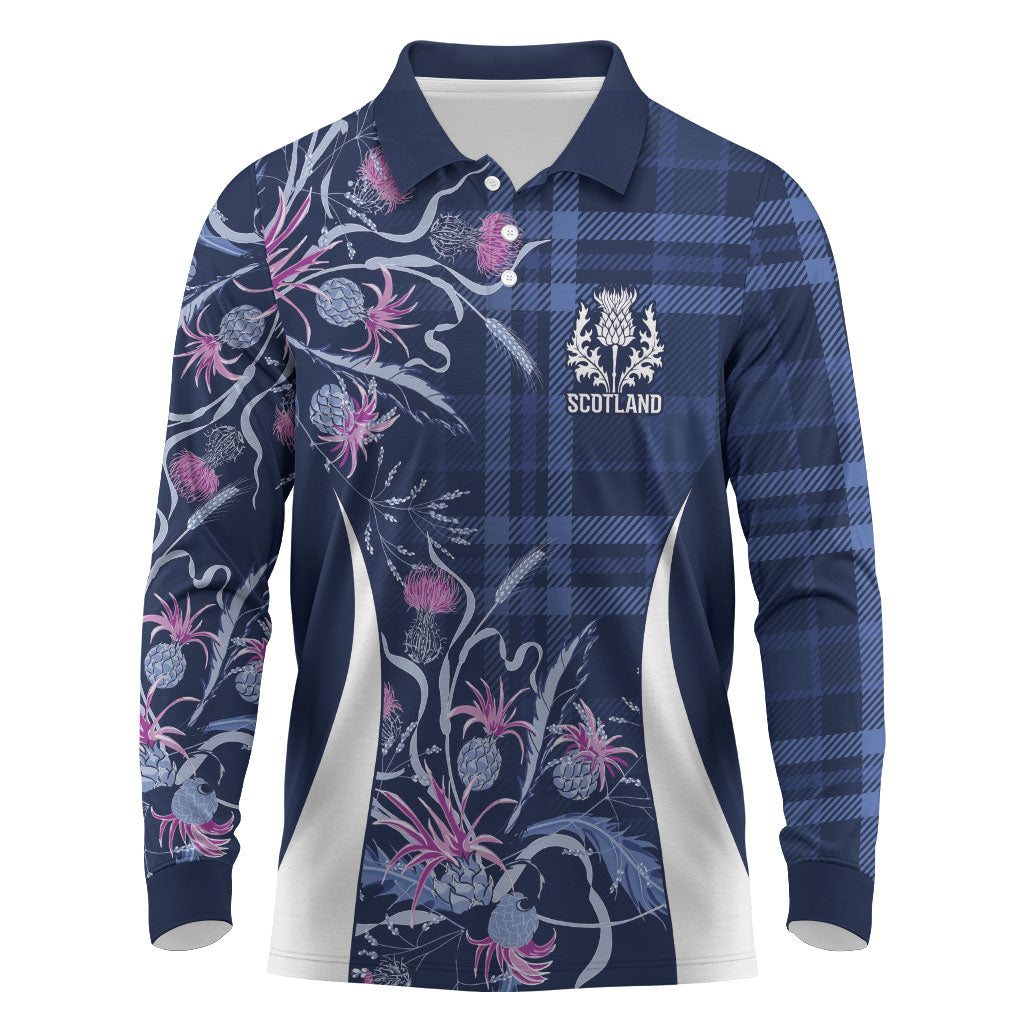 Scotland Rugby National Heritage Custom Long Sleeve Polo Shirt Traditional Tartan Inspired Edition