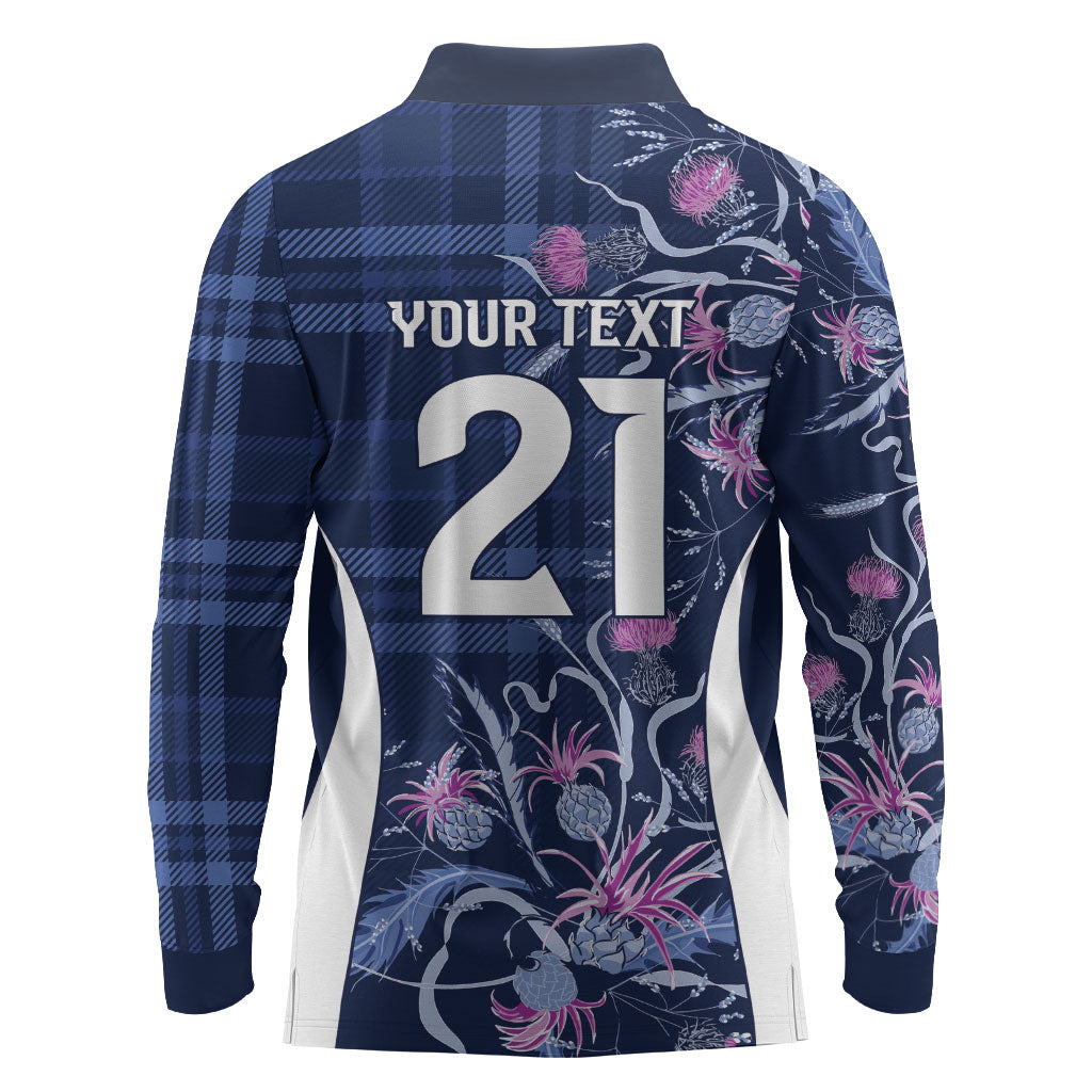 Scotland Rugby National Heritage Custom Long Sleeve Polo Shirt Traditional Tartan Inspired Edition