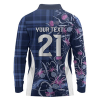Scotland Rugby National Heritage Custom Long Sleeve Polo Shirt Traditional Tartan Inspired Edition
