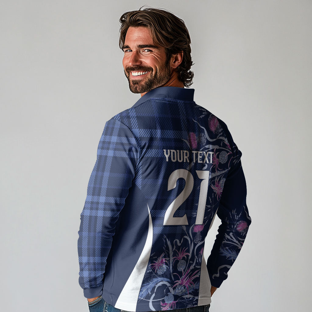 Scotland Rugby National Heritage Custom Long Sleeve Polo Shirt Traditional Tartan Inspired Edition