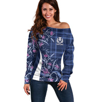 Scotland Rugby National Heritage Custom Off Shoulder Sweater Traditional Tartan Inspired Edition