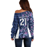 Scotland Rugby National Heritage Custom Off Shoulder Sweater Traditional Tartan Inspired Edition