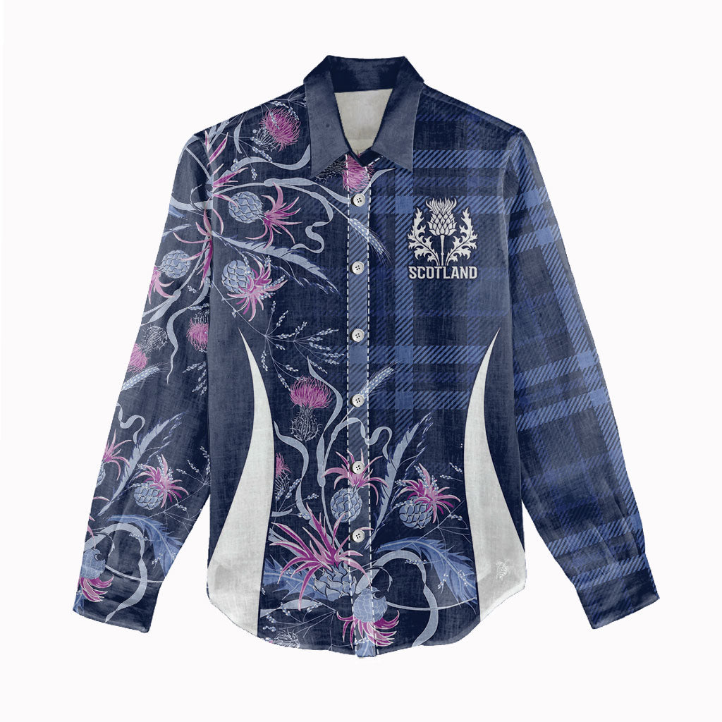 Scotland Rugby National Heritage Custom Women Casual Shirt Traditional Tartan Inspired Edition