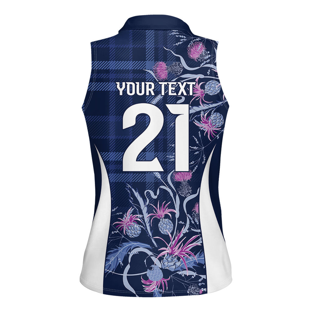 Scotland Rugby National Heritage Custom Women Sleeveless Polo Shirt Traditional Tartan Inspired Edition