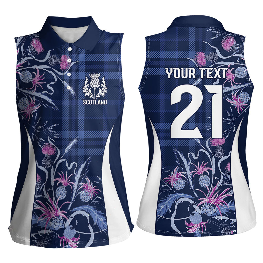 Scotland Rugby National Heritage Custom Women Sleeveless Polo Shirt Traditional Tartan Inspired Edition