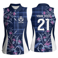Scotland Rugby National Heritage Custom Women Sleeveless Polo Shirt Traditional Tartan Inspired Edition