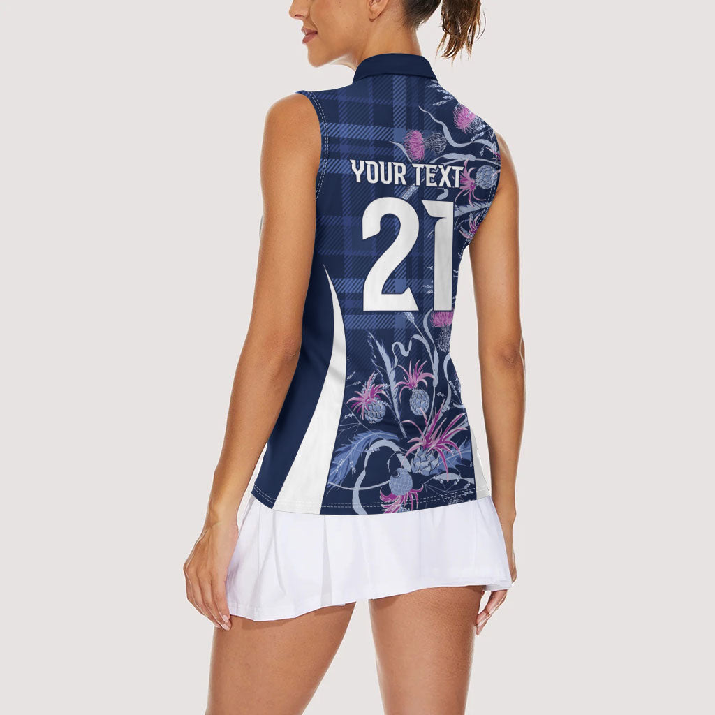 Scotland Rugby National Heritage Custom Women Sleeveless Polo Shirt Traditional Tartan Inspired Edition