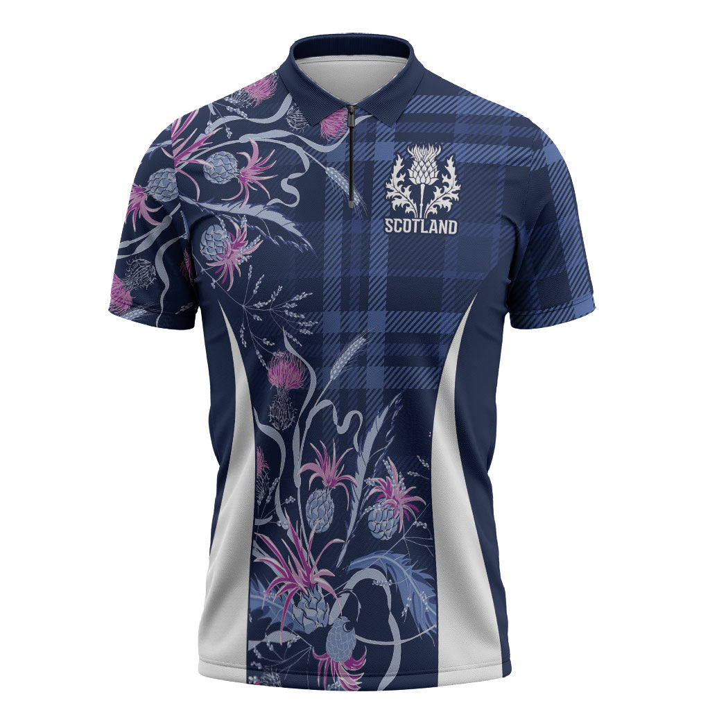Scotland Rugby National Heritage Custom Zipper Polo Shirt Traditional Tartan Inspired Edition