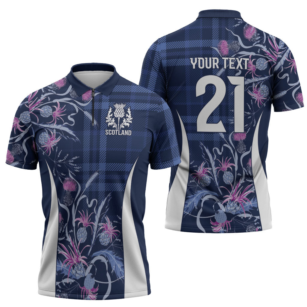 Scotland Rugby National Heritage Custom Zipper Polo Shirt Traditional Tartan Inspired Edition