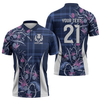 Scotland Rugby National Heritage Custom Zipper Polo Shirt Traditional Tartan Inspired Edition