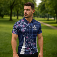 Scotland Rugby National Heritage Custom Zipper Polo Shirt Traditional Tartan Inspired Edition