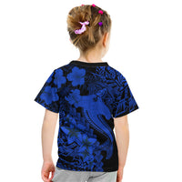 Aloha Hawaii Kid T Shirt Hammerhead Shark Tattoo Polynesian Summer - Blue - Wonder Print Shop