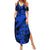 Aloha Hawaii Summer Maxi Dress Hammerhead Shark Tattoo Polynesian Summer - Blue - Wonder Print Shop
