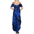 Aloha Hawaii Summer Maxi Dress Hammerhead Shark Tattoo Polynesian Summer - Blue - Wonder Print Shop
