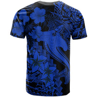 Aloha Hawaii T Shirt Hammerhead Shark Tattoo Polynesian Summer - Blue - Wonder Print Shop