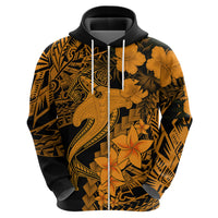 Aloha Hawaii Hoodie Hammerhead Shark Tattoo Polynesian Summer - Gold - Wonder Print Shop