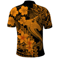 Aloha Hawaii Polo Shirt Hammerhead Shark Tattoo Polynesian Summer - Gold - Wonder Print Shop
