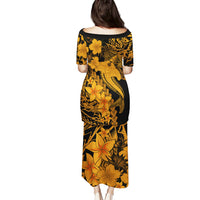 Aloha Hawaii Puletasi Hammerhead Shark Tattoo Polynesian Summer - Gold - Wonder Print Shop