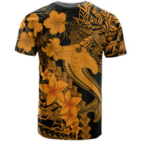 Aloha Hawaii T Shirt Hammerhead Shark Tattoo Polynesian Summer - Gold - Wonder Print Shop