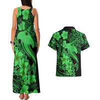 Aloha Hawaii Couples Matching Tank Maxi Dress And Hawaiian Shirt Hammerhead Shark Tattoo Polynesian Summer - Green LT9 - Wonder Print Shop