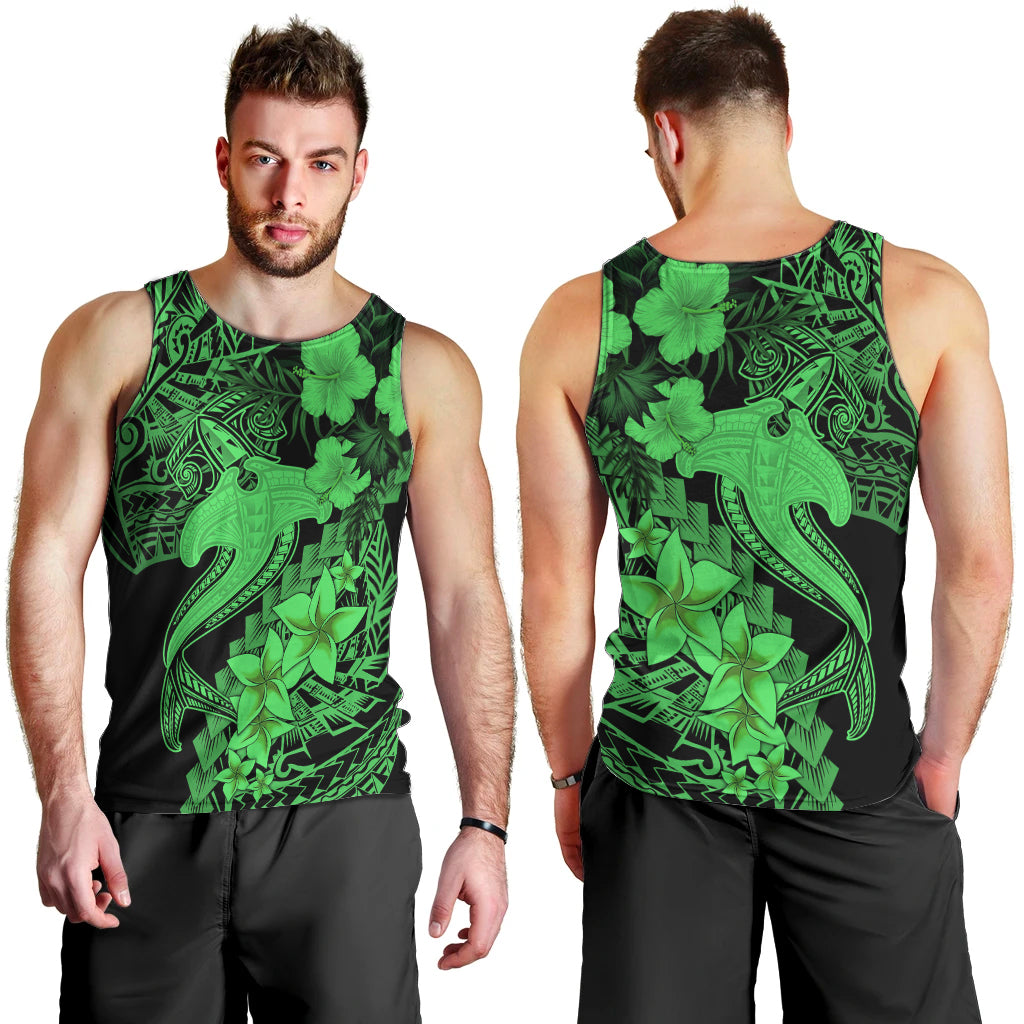 aloha-hawaii-men-tank-top-hammerhead-shark-tattoo-polynesian-summer-green