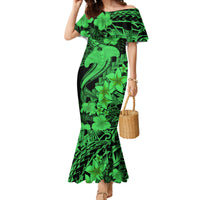 Aloha Hawaii Mermaid Dress Hammerhead Shark Tattoo Polynesian Summer - Green - Wonder Print Shop