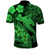 Aloha Hawaii Polo Shirt Hammerhead Shark Tattoo Polynesian Summer - Green - Wonder Print Shop