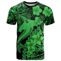Aloha Hawaii T Shirt Hammerhead Shark Tattoo Polynesian Summer - Green - Wonder Print Shop