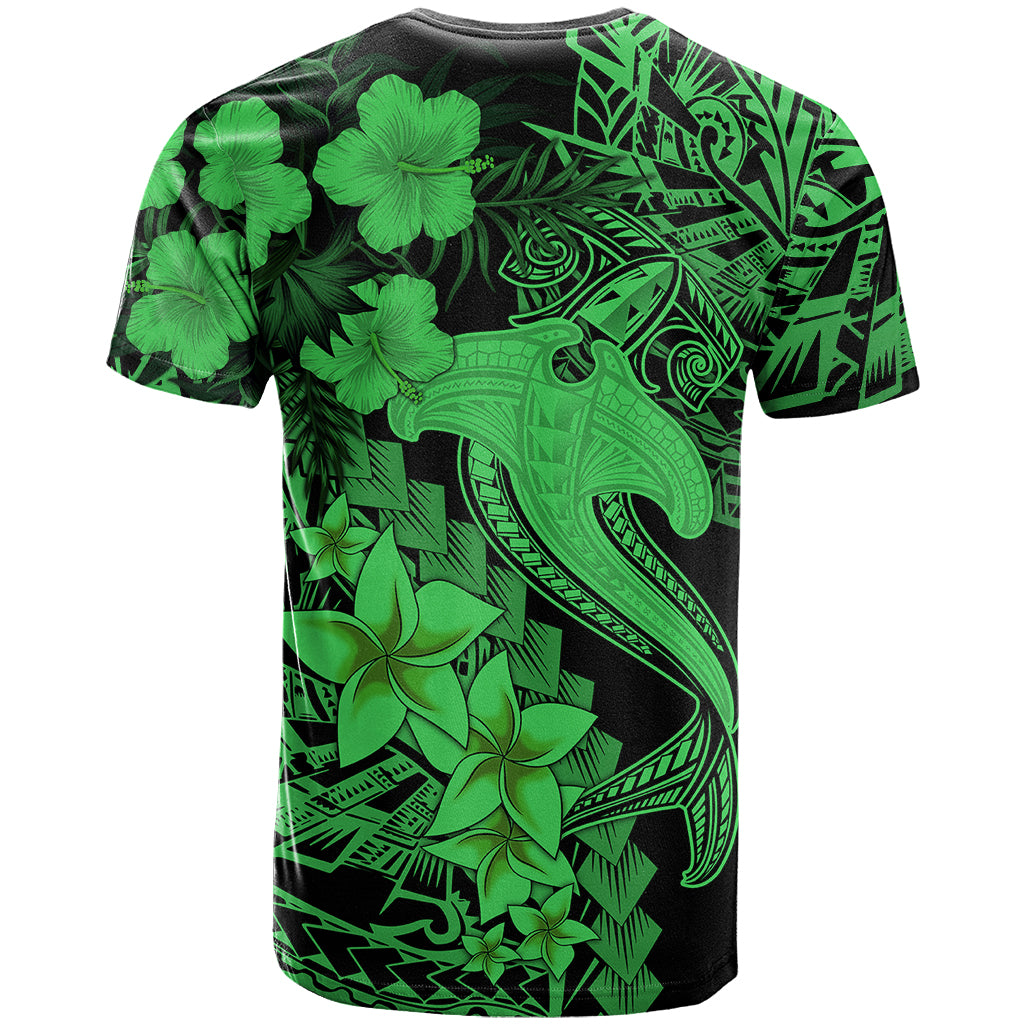 Aloha Hawaii T Shirt Hammerhead Shark Tattoo Polynesian Summer - Green - Wonder Print Shop