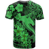 Aloha Hawaii T Shirt Hammerhead Shark Tattoo Polynesian Summer - Green - Wonder Print Shop