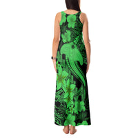 Aloha Hawaii Tank Maxi Dress Hammerhead Shark Tattoo Polynesian Summer - Green - Wonder Print Shop