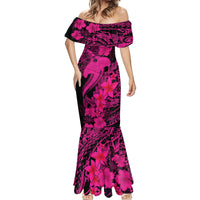 Aloha Hawaii Mermaid Dress Hammerhead Shark Tattoo Polynesian Summer - Pink - Wonder Print Shop