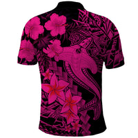 Aloha Hawaii Polo Shirt Hammerhead Shark Tattoo Polynesian Summer - Pink - Wonder Print Shop