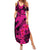 Aloha Hawaii Summer Maxi Dress Hammerhead Shark Tattoo Polynesian Summer - Pink - Wonder Print Shop
