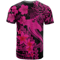 Aloha Hawaii T Shirt Hammerhead Shark Tattoo Polynesian Summer - Pink - Wonder Print Shop