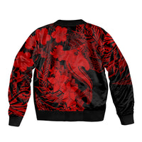Aloha Hawaii Bomber Jacket Hammerhead Shark Tattoo Polynesian Summer - Red LT9 - Wonder Print Shop