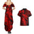 Aloha Hawaii Couples Matching Summer Maxi Dress and Hawaiian Shirt Hammerhead Shark Tattoo Polynesian Summer - Red LT9 - Wonder Print Shop